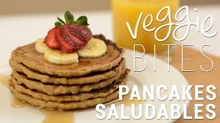 PANCAKES DE AVENA Y BANANA  VEGGIE BITES [upl. by Annayoj497]