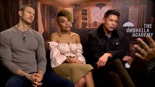 Tom Hopper Emmy RaverLampman amp David Castaneda  The Umbrella Academy Interviews [upl. by Sally]