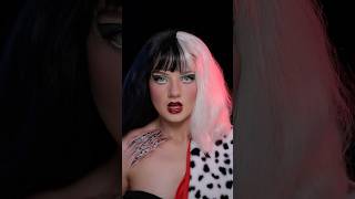 CRUELLA DE VIL 🐶 cruella makeup makeuptutorial halloween [upl. by Harac]