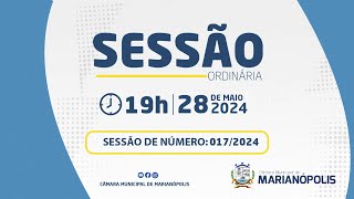 Sessão Ordinária  0172024 I 28052024  Câmara de Marianópolis do Tocantins  TO [upl. by Ahcarb]