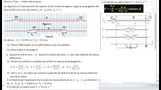 Exercice 2 bac  ondes mécaniques chevauchement de deux ondes [upl. by Acinaj]