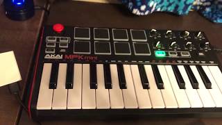 How To Using A MIDI Keyboard in Garage Band Akai MPK Mini [upl. by Ecirtahs511]