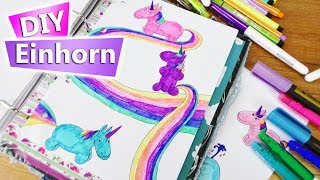 Einhorn malen im Kalender  Süße Rainbow Unicorns zeichnen  Kalender gestalten DIY Inspiration [upl. by Russian844]