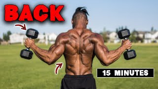 15 MINUTE LIGHTWEIGHT DUMBBELL BACK WORKOUT [upl. by Dasie]