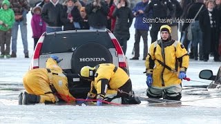 Vehicles Fall Through The Ice on Lake Geneva Wisconsin  262016 [upl. by Inez]