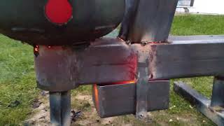 Pellet rocket stove pool heater Test 2 [upl. by Anerres432]