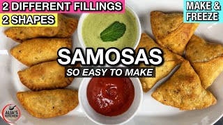 HOW TO MAKE SAMOSA FOR BEGINNERS  2 Delicious Samosa Fillings  Ramzan Special  Indian Street Food [upl. by Bradleigh]