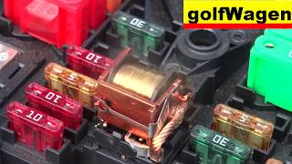 VW  AUDI relay 100 test and measure 7MO 951 253A secondary fuel pump relay [upl. by Leemaj]