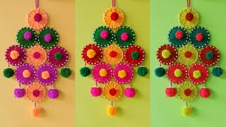 how to make eas and beautiful wallhangingdiwali wall decoration ideas for woolen and old bangles।। [upl. by Edgardo]