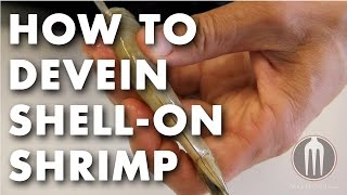 How to Devein ShellOn Shrimp Tutorial Video [upl. by Eahs]