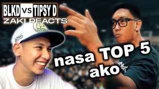 𝐙𝐚𝐤𝐢 𝐑𝐞𝐚𝐜𝐭𝐬  BLKD vs Tipsy D  Top Standard ng Rap Battle [upl. by Burta]