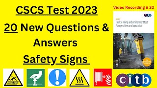 CSCS Test 2023  20 New QampA on Safety Signs  CSCS Card UK 2023  CSCS Green Card Test [upl. by Taimi]