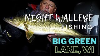 NIGHT WALLEYE Fishing Big Green Lake [upl. by Nosyk]