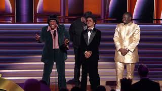 SILK SONIC Wins Record Of The Year For “LEAVE THE DOOR OPEN”  2022 GRAMMYs Acceptance Speech [upl. by Erik]