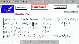 Polynôme applications 2ème science amp info séance gratuite 20202021 Prof K Maroua kefischool [upl. by Audrey]