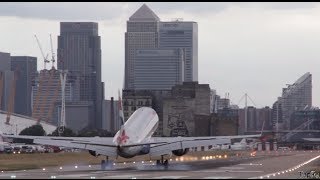 quotEmbraerquot 190 parking at London City Airport  Marshalling aircraft [upl. by Aivila]