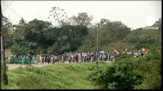 Ethnic Bolivians protest against road project [upl. by Hindu]