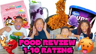 Americans Try Korean Buldak Noodles amp Filipino Ube Ice Cream For The First Time  Family Mukbang [upl. by Moriah908]