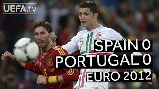 INIESTA RONALDO WORLD CUP 2018 SPAIN beats PORTUGAL on penalties to reach the EURO 2012 final [upl. by Wolfgram694]