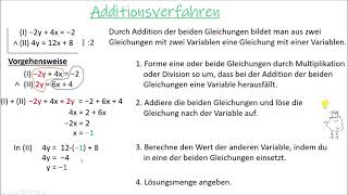 Additionsverfahren Lineare Gleichungssysteme lösen [upl. by Christina]