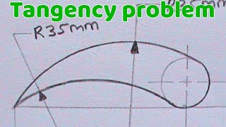 HOW TO DRAW TANGENCY PROBLEM 4  ENGINEERING DRAWING  TECHNICAL DRAWING  TANGENCY PROBLEM [upl. by Ordnazil320]