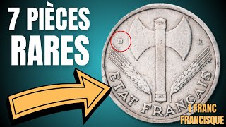 VALEUR de 7 Pièces Rares de 1 Franc Francisque  Lourdes vs Légères  🔍 [upl. by Ellga]