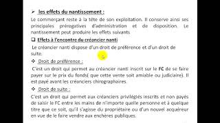 Droit commercial partie 9  leffet de nantissement du fond de commerce EP1 [upl. by Noiraa538]