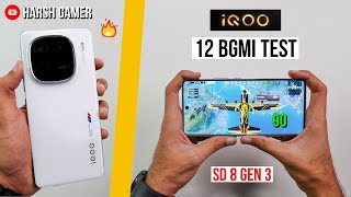 iQOO 12 Pubg Test With FPS Meter Heating and Battery Test  Gaming Beast 🤔 [upl. by Roldan]