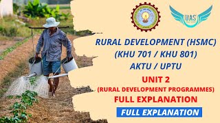 Rural Development HSMC Unit 2 Full Explanation  KHU701  KHU801  AKTU  Unique AppSites [upl. by Anilram]