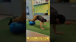 Balance only Body Weight on GYM Ball 💪🏻 Develop Core Strength with Swiss Ball 🔥 Easy Workout Tips [upl. by Leunamne]