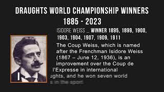 Draughts World Championship Winners 1885  2023 [upl. by Rimhsak743]