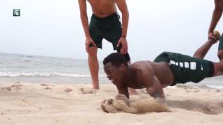 Michigan State Basketball Beach Workout [upl. by Nagiam186]