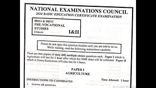 2024 BECE Junior Waec Prevocational Studies Paper 1 Agriculture Questions 1  30 [upl. by Enilesor940]