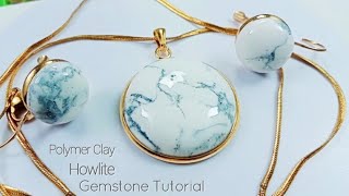 Polymer Clay Jewellers Howlite gemstone tutorialLoviCraft [upl. by Toombs191]