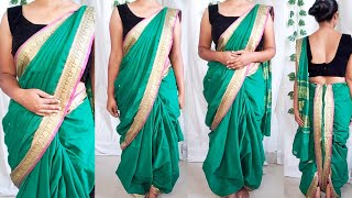 nauvari saree draping  how to wear nauvari saree kashta saree  marathi saree nauvarisaree [upl. by Alejoa984]