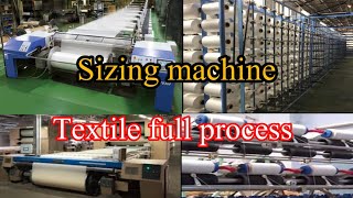 Warping Sizing Machine running and beam unloading Process In Textile textile viral [upl. by Dacia229]