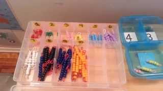 Montessori Math Activities Using Counting Beads [upl. by Nickolai]