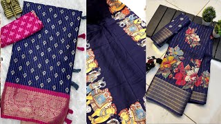 💃🔵Handloom Tussersilk SareesampDigital Primt BlueBerry Georgette Sarees Collections 🔵💃 [upl. by Hurff]