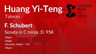 Huang YiTeng  F Schubert  Sonata in C minor D 958 [upl. by Isaiah]