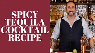 Picante De La Casa Spicy Tequila Cocktail Recipe Lets Talk Drinks [upl. by Yahs]