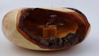 Wood turning  Green Oak hollow form [upl. by Aeiram]