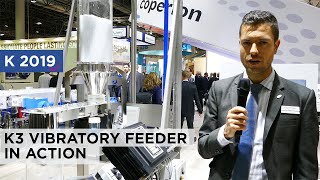 Coperion KTron at K 2019  New innovative Vibratory Feeder [upl. by Atoel]