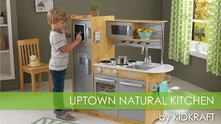 Childrens Uptown Natural Play Kitchen  Watch KidKrafts Toy Review [upl. by Albright]