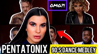 Pentatonix90’ Dance Medley FIRST REACTION [upl. by Lakym]