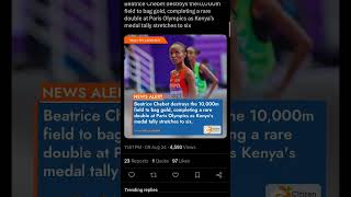 Beatrice Chebet 10000m Gold citizentv paris2024 teamkenya [upl. by Buiron]