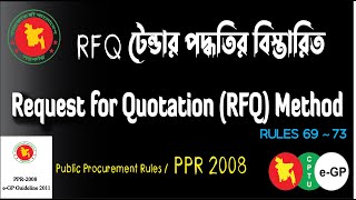 Request for Quotaion RFQ Method  Public Procurement Rules PPR 2008 [upl. by Danyette]