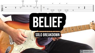 John Mayer Belief  Guitar Solo Breakdown With TAB [upl. by Nylinnej]