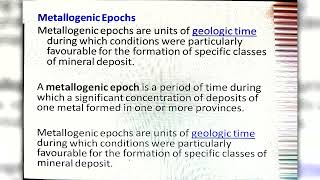 Metallogenic Epochs and Provinces [upl. by Nosrac91]