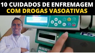 10 Principais cuidados de Enfermagem com drogas vasoativas [upl. by Yeblehs]