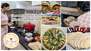 From baking bread to making leftover Ratatouille meals  No knead easy bread  Weekly meal prep [upl. by Anitsyrk]